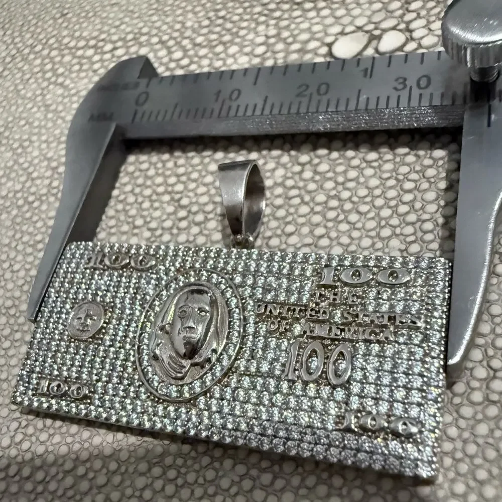 ICY $100 BILL PENDANT – .925 SILVER